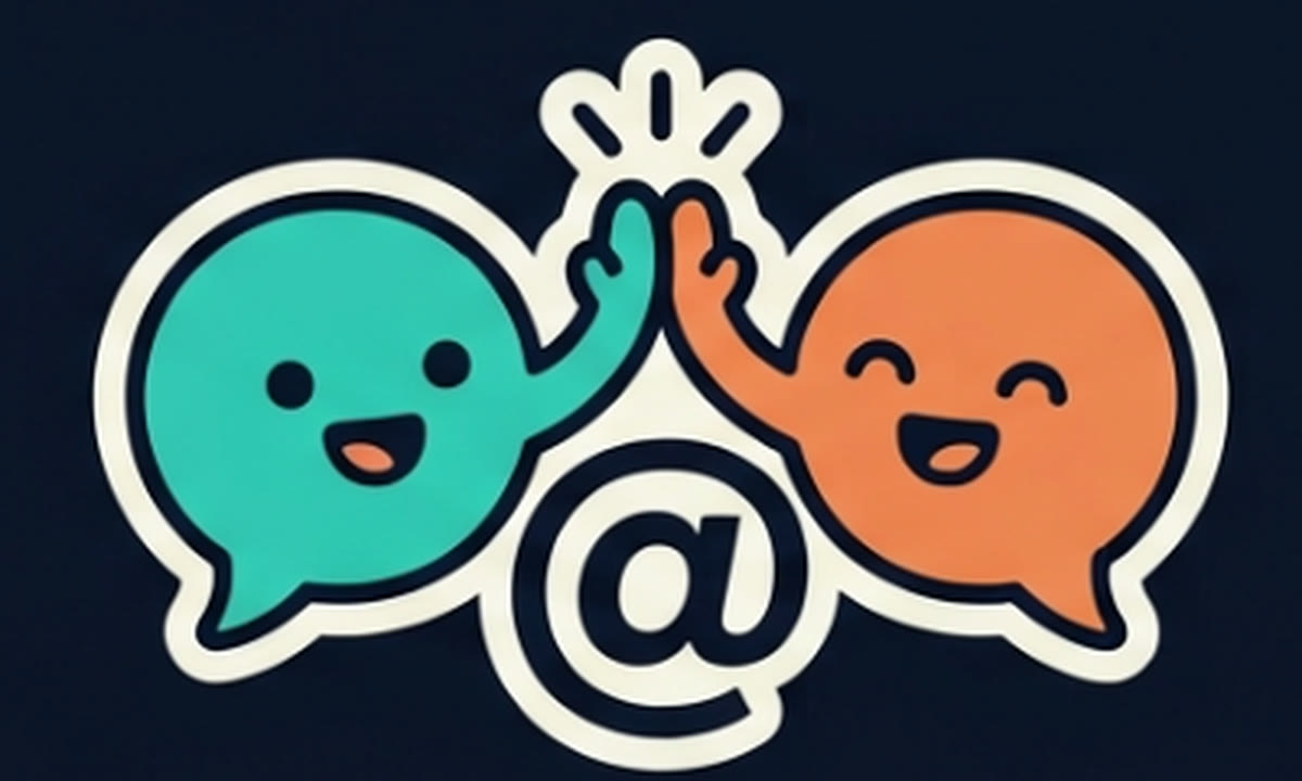 Two chat bubbles high-fiving